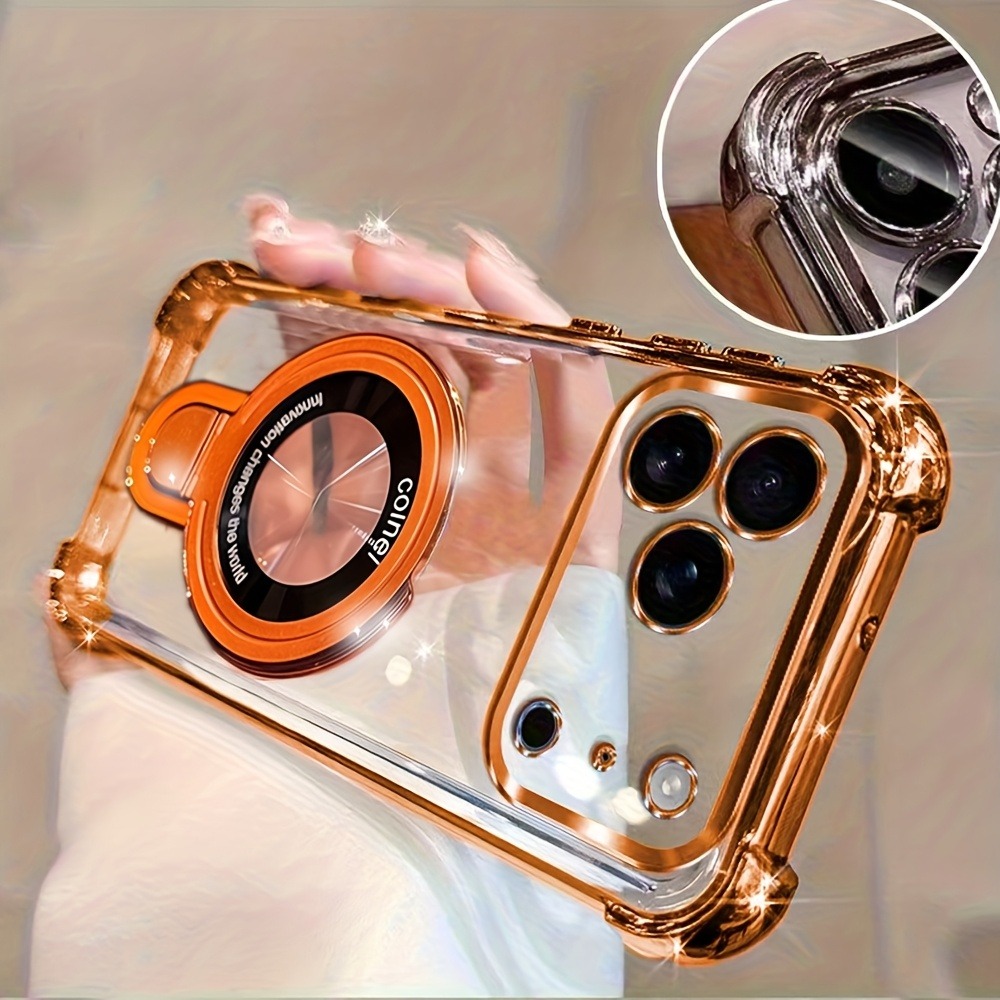 Phone Kickstand Ring - Capa de Telefone Luxuosa Transparente com