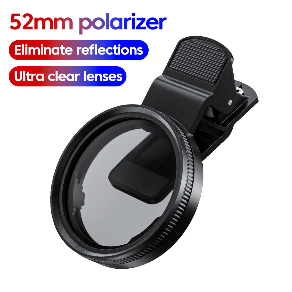 Lens Camera Clip - 52mm circular universal portátil polarizador lente