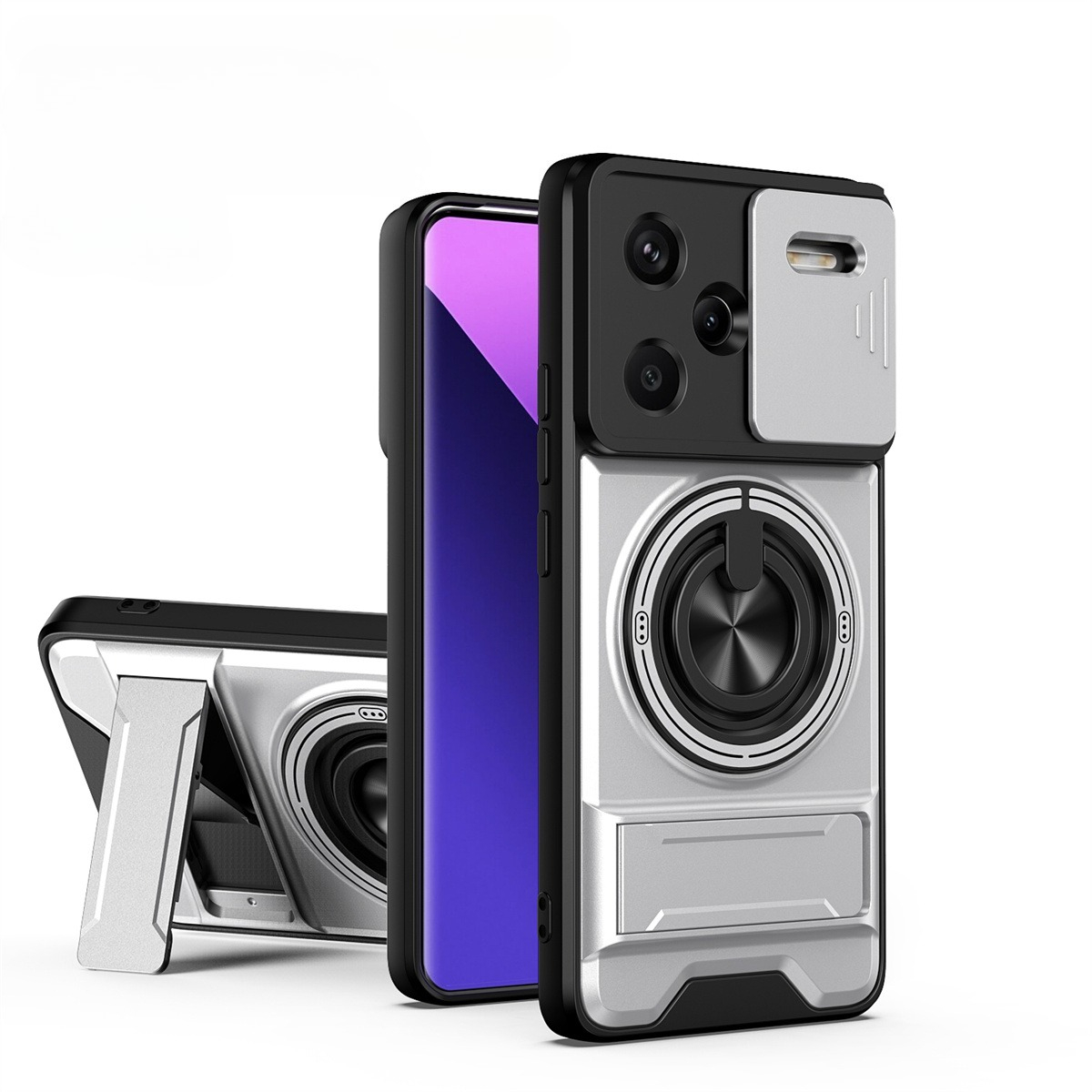 Phone Kickstand Ring - Lente slide câmera caso de telefone