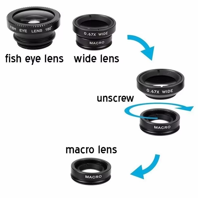 Lente Fisheye 3 em 1 para Tele - Lens Camera Clip avaliação e preço