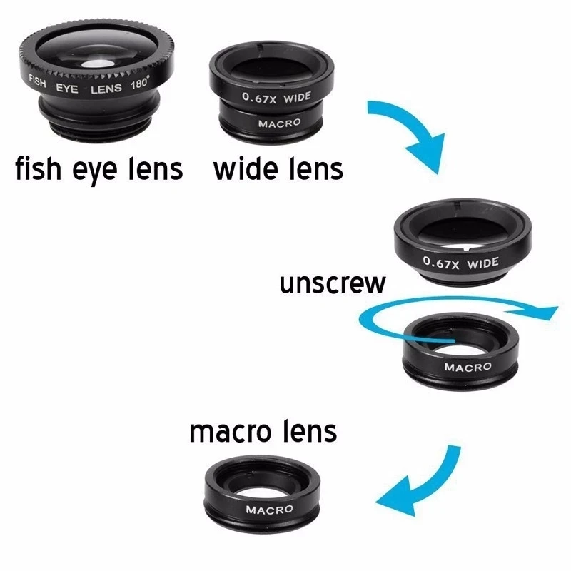 Lente Fisheye 3 em 1 para Tele - Lens Camera Clip avaliação e preço